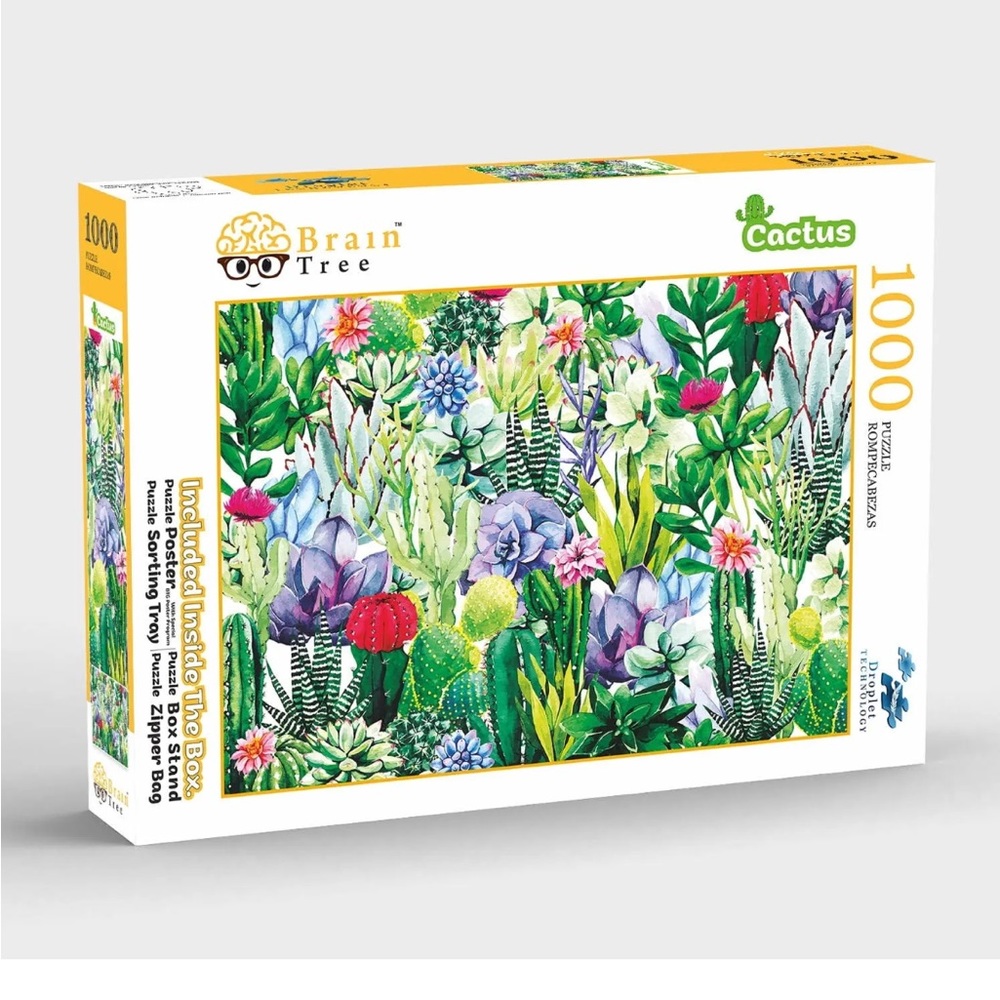 Brain Tree - Cactus 1000 Piece Puzzle for Adults 27.5” x 19.5”